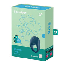 Inel vibrator SATISFYER - Strong One, control prin aplicatie, pentru stimularea erectiei, albastru