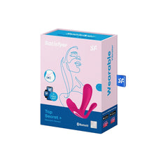 Vibrator cu dubla prenetrare SATISFYER - Top Secret, control prin aplicatie,pentru stimularea punctului G si anal, roz