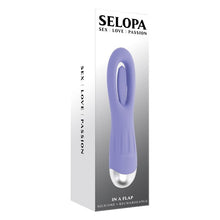 Vibrator SELOPA In A Flap, din silicon, 10 funcții de lovituri ritmice, rezistent la apă, lungime 15 cm, culoare mov