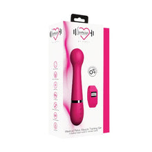 Vibrator wand SEXERCISE Pelvic Muscle Training Set, pentru exerciții kegel, 10 funcții de vibrație, control prin telecomandă tip ceas, roz