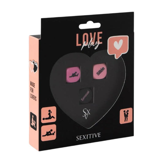 Joc erotic pentru cupluri SEXITIVE Love Play, include 3 zaruri cu poziții sexuale, locații și ritm (instrucțiuni în limba spaniolă)