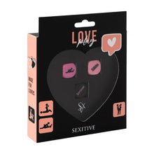 Joc erotic pentru cupluri SEXITIVE Love Play, include 3 zaruri cu poziții sexuale, locații și ritm (instrucțiuni în limba spaniolă)