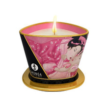 Lumânare pentru masaj SHUNGA Aphrodisia - Rose Petals, cu uleiuri 100% naturale, cu aromă de trandafir, 170 ml