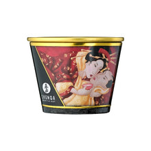Lumânare pentru masaj SHUNGA Romance - Sparkling Strawberry Wine, cu aromă de vin spumant cu căpșuni, 170 ml