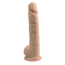 Dildo SILEX-D 15” Model 1, design realist cu testicule, reactiv la căldură, bază cu ventuză, lungime 38 cm, culoarea pielii