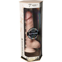 Dildo SILEX-D 7” Model 1 Supreme Edition, design realist cu testicule, reactiv la căldură, bază cu ventuză, 17.8 cm, culoarea pielii