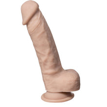Dildo SILEX-D 7” Model 1, design realist cu testicule, reactiv la căldură, bază cu ventuză, lungime 17.8 cm, culoarea pielii