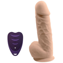 Vibrator SILEX-D 8.5” Model 1, realist cu testicule, control prin telecomandă, 10 funcții de vibrații, 21.5 cm, culoarea pielii