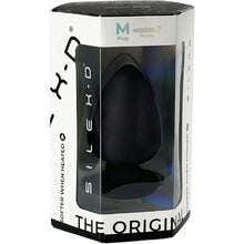Plug anal SILEX-D M Plug Model 1, din silicon premium, reactiv la căldură, lungime 11 cm, diametru 6.2 cm, negru (mărime M)