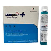 Set 5 afrodisiace shot SIZEGAIN Plus Instant Shot, pentru testosteron, potență și libido masculin, 5 x 25 ml