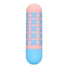 Vibrator bullet S-LINE Bone to be Wild, pentru stimularea clitorisului, design cu cranii, 10 funcții de vibrație, roz cu albastru