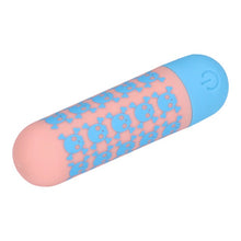 Vibrator bullet S-LINE Bone to be Wild, pentru stimularea clitorisului, design cu cranii, 10 funcții de vibrație, roz cu albastru