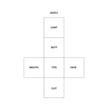 Zaruri pentru jocuri erotice S-LINE Kink Dice, cu activități sexuale și părți ale corpului, în limba engleză