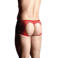 Boxeri sexy SOFTLINE Mens Shorts 4493, lenjerie erotică pentru bărbați cu decupaje pe fese, culoare roșu, mărime M/L