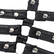 Lenjerie sexy SUBBLIME Leather Bondage Dress, rochie cu aspect lucios și curele BDSM, culoare negru, mărime S/M, model 954406