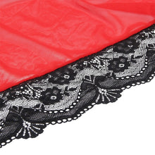 Set lenjerie sexy SUBBLIME, halat babydoll cu dantelă decorativă + chilot tanga, culoare roșu transparent, mărime S/M (R81157-2)