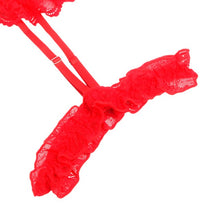 Lenjerie sexy SUBBLIME Teddy with Garter, body din dantelă cu bretele și portjartier, culoare roșu, marime L/XL