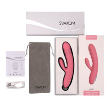 Vibrator rabbit SVAKOM AVERY, pentru clitoris și punctul G, 5 funcții de penetrare automată, 5 funcții de vibrație, roz