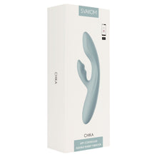Vibrator rabbit SVAKOM CHIKA, pentru clitoris și punctul G, control prin aplicație, cu funcție de încălzire, 6 funcții de vibrație, verde