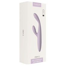 Vibrator rabbit subțire SVAKOM CICI+ 2, control prin aplicație, cu funcție de încălzire, 5 funcții de vibrație, mov
