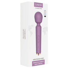 Aparat de masaj interactiv SVAKOM Mini Emma Neo, vibrator wand cu 6 funcții de vibrație, control prin aplicație, mov