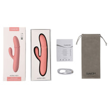 Vibrator rabbit interactiv SVAKOM MORA NEO, cu inel din perle cu 3 funcții de masaj, control prin aplicație, roz