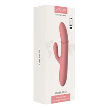 Vibrator rabbit interactiv SVAKOM MORA NEO, cu inel din perle cu 3 funcții de masaj, control prin aplicație, roz