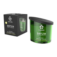 Lumânare pentru masaj SWEDE Senze Arousing, cu aromă de lămâie, piper și eucalipt, 50 ml (verde)