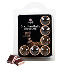 Bile cu ulei de masaj SECRET PLAY Brazilian Balls Chocolate, cu vitamina E, aromă de ciocolată, 6 bucăți