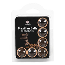 Bile cu ulei de masaj SECRET PLAY Brazilian Balls Chocolate, cu vitamina E, aromă de ciocolată, 6 bucăți
