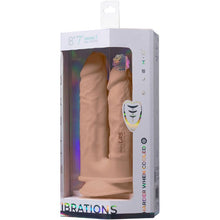 Vibrator dublu SILEX-D 8” - 7” Model 1, pentru dublă penetrare, 10 funcții de vibrație, lungimi 19.5 - 17.5 cm, culoarea pielii