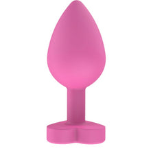 Plug anal TOYJOY Anal Play Booty Sweethearts, cu mesaj „Let’s Fuck” pe baza în formă de inimă, diametru 3.5 cm, roz
