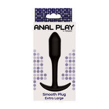 Plug anal TOYJOY Anal Play Smooth Plug - Extra Large, cu bază în formă de semilună, lungime 13.7 cm, diametru 2.9 cm, negru