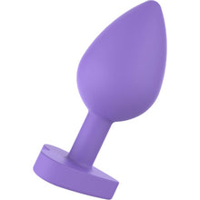 Plug anal TOYJOY Anal Play Booty Sweethearts, cu mesaj „Secret Entrance” pe baza în formă de inimă, diametru 3.5 cm, mov