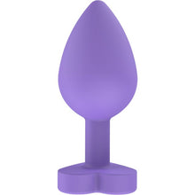 Plug anal TOYJOY Anal Play Booty Sweethearts, cu mesaj „Secret Entrance” pe baza în formă de inimă, diametru 3.5 cm, mov