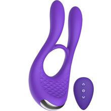 Inel vibrator pentru penis TOYJOY Joy Ride to Paradise, control prin telecomandă, 4 funcții de pulsații, 3 funcții de vibrație, mov