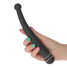 Vibrator pentru punctul G TOYZ4LOVERS Bulb of Diamond, design cu strasuri, cu vibrații multiple, 21.7 cm, negru (00904382)