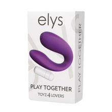 Vibrator dublu TOYZ4LOVERS Elys Play Together, pentru stimulare clitoridiană și vaginală, cu vibrator bullet detașabil, 6 cm, mov