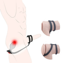 Set plug anal TOYZ4LOVERS Elys Pleasure Bully, 3 dopuri anale cu inel detașabil pentru penis, lungimi 5 - 6.9 cm, argintiu cu negru