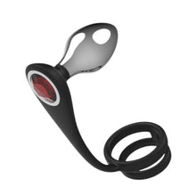 Set plug anal TOYZ4LOVERS Elys Pleasure Bully, 3 dopuri anale cu inel detașabil pentru penis, lungimi 5 - 6.9 cm, argintiu cu negru