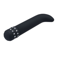 Vibrator pentru punctul G TOYZ4LOVERS G-Diamonds Curve, design cu strasuri, cu vibrații multiple, 15.2 cm, negru (00904383)