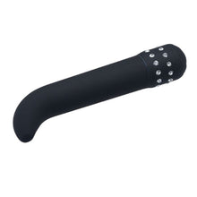 Vibrator pentru punctul G TOYZ4LOVERS G-Diamonds Curve, design cu strasuri, cu vibrații multiple, 15.2 cm, negru (00904383)