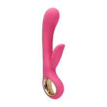 Vibrator rabbit TOYZ4LOVERS Handy Petal Grip, pentru clitoris și punctul G, 10 funcții de vibrație, 18.8 cm, roz cu auriu