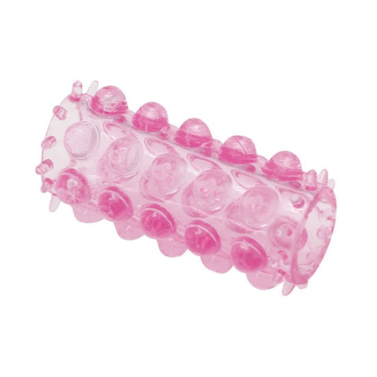 Manșon pentru penis cu striații TOYZ4LOVERS Long Ring, pentru stimulare intensă și îngroșare, roz transparent (00802818)
