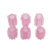 Kit manșoane pentru penis TOYZ4LOVERS Pleasure, pentru stimulare intensă și îngroșare, cu 6 tipuri de striații, roz transparent