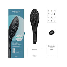 Cap de duș stimulator WOMANIZER Wave Black, pentru stimularea clitorisului, 3 tipuri de jet, 2 intensități, negru