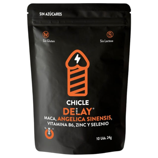 Gumă de mestecat WUG Chicle Delay, pentru întârzierea ejaculării, cu maca, vitamina B6, zinc și seleniu, fără zahăr, 10 buc