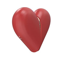 Stimulator clitoris 2 în 1 XOCOON Heartbreaker, în formă de inimă, cu funcție de simulare sex oral, 8 funcții de vibrație, roșu