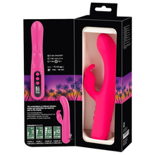 Vibrator dublu YOU2TOYS Pink Sunset Rabbit Vibrator, cu display digital, 10 funcții de vibrație, 4 viteze, culoare roz
