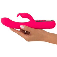 Vibrator dublu YOU2TOYS Pink Sunset Rabbit Vibrator, cu display digital, 10 funcții de vibrație, 4 viteze, culoare roz
